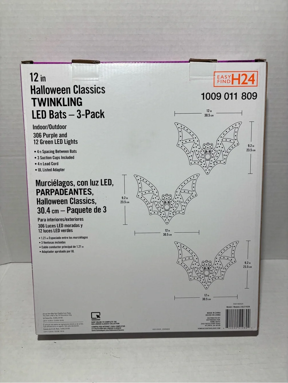 Halloween Classics 12 In Twinkling LED Bats 3 Pack Halloween Decor